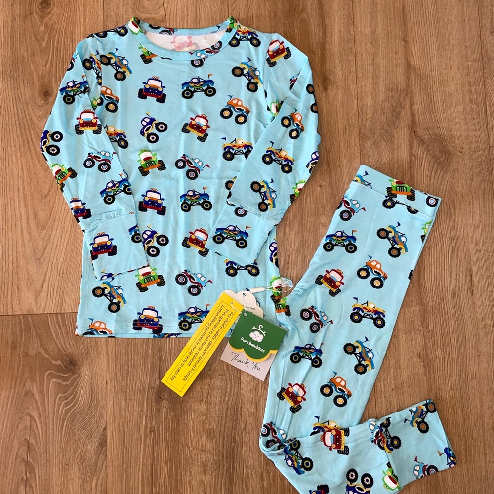 Bamboo monster truck pajamas